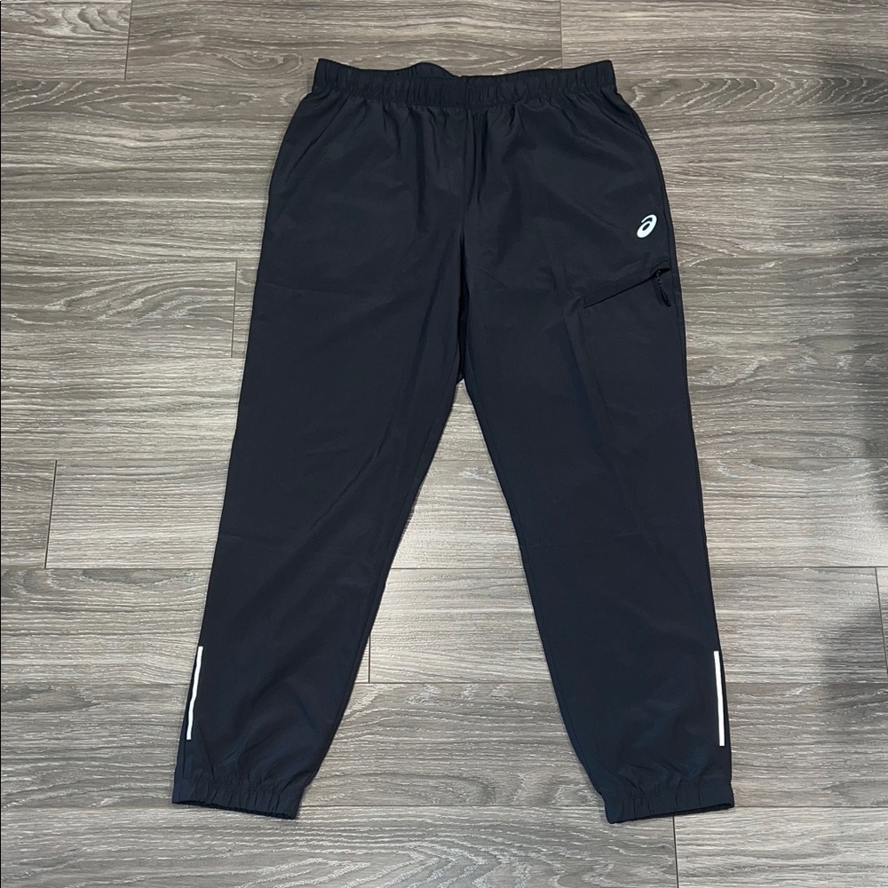 Asics Men's Grey Joggers with Reflective Accents